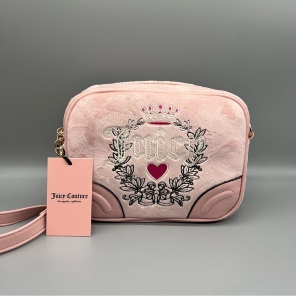 Juicy Couture Light Pink Terry Cloth Crossbody Bag